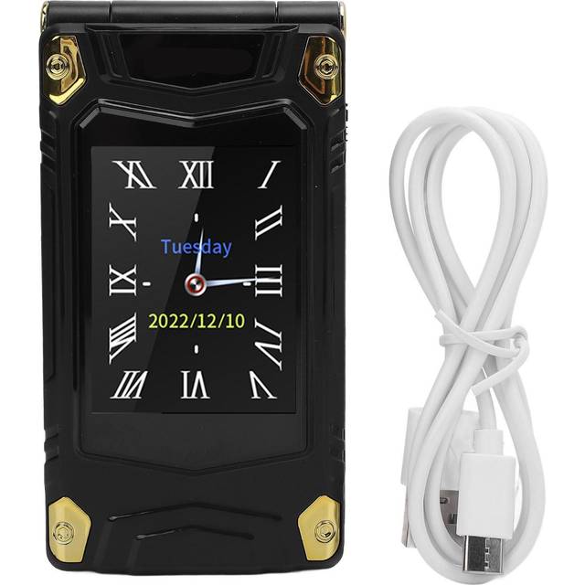 4G Flip Phone Double Screen 1.3MP Camera Alarm Clock Bluetooth Big Fonts Large Volume Dual SIM Dual green