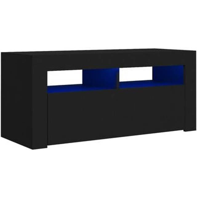 TV-bänk med LED-belysning svart 90x35x40 cm