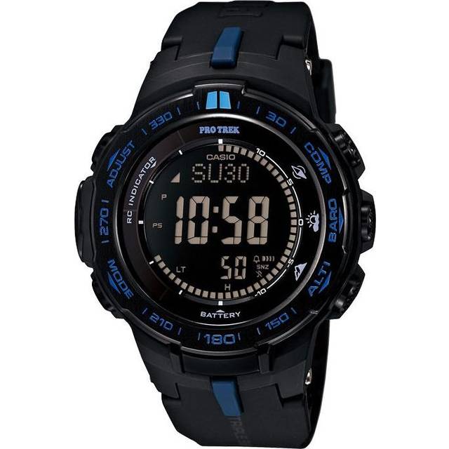 CASIO PROTREK Light Energy Electric Wave Mountain Waterproof Sports Solar Powered Mens Black Digital PRW-3100Y-1PR - Free