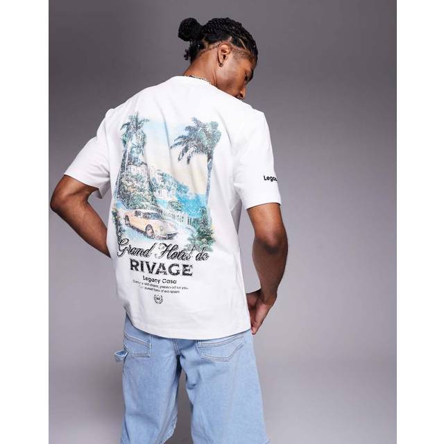 Mens River Island White Regular Fit Grand Hotel T-Shirt - XL