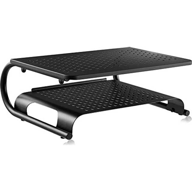 Suptek Monitor Stand Riser for Computer, Laptop, Printer, Notebook and All Flat Screen Display with Vented Metal Platform and 160mm Height Underneath