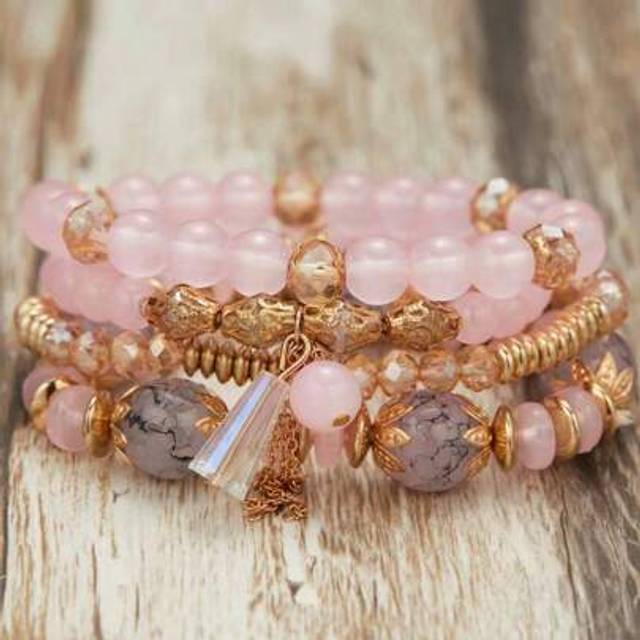 SHEIN 4 Sets Minimalist & Practical Multi-Function Beaded Bracelets