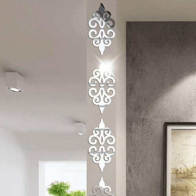 TEMU 20pcs Diy 3d Acrylic Mirror Tile Wall Stickers Removable Decal Art Mural Decoration