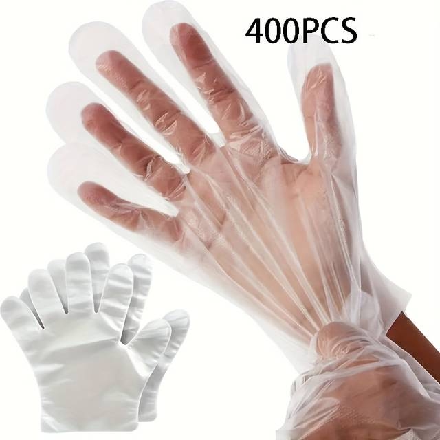 TEMU 200/400pcs Disposable Thick Gloves, Disposable Gloves For Kitchen, Catering And Household Dishwashing And Cleaning, Household Cleaning Gloves