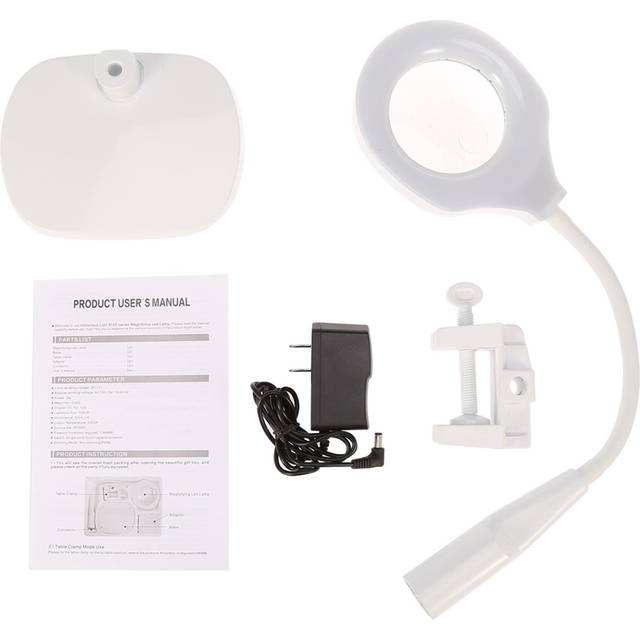 3x 8x LED Magnifying Lamp With Clamp Desk Magnifier Light Cosmetic Tattoo Manicure US Plug
