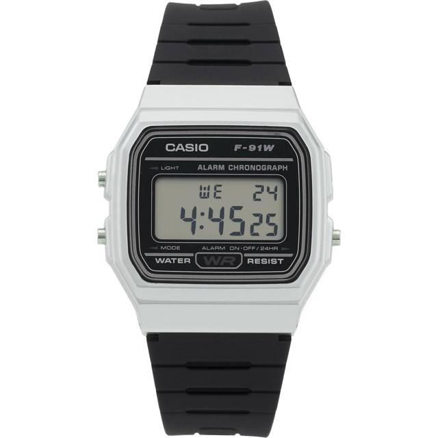 Men's CASIO F Series Student Sports Minimalistic Retro Small Watch Mens Black Digital F-91WM-7ADF - Free