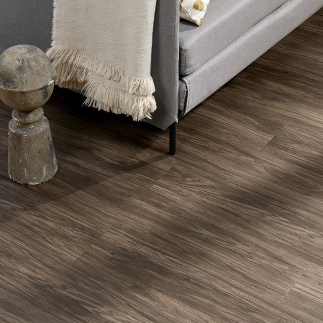 neu.holz Vanola Vinylgolv, laminat, självhäftande, halkfri och antiallergisk golvbeläggning, PVC-plattor 3,92 m², sepiabrun ek (Sepia Oak)