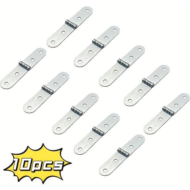 TEMU 10pcs Heavy Duty Stainless Steel Hinge, 180 Degree Foldable Hinge Practical Furniture Flexible Screw Hinge Strong Pressure Resistant Silvery Cabinet Door Hinge Diy Home