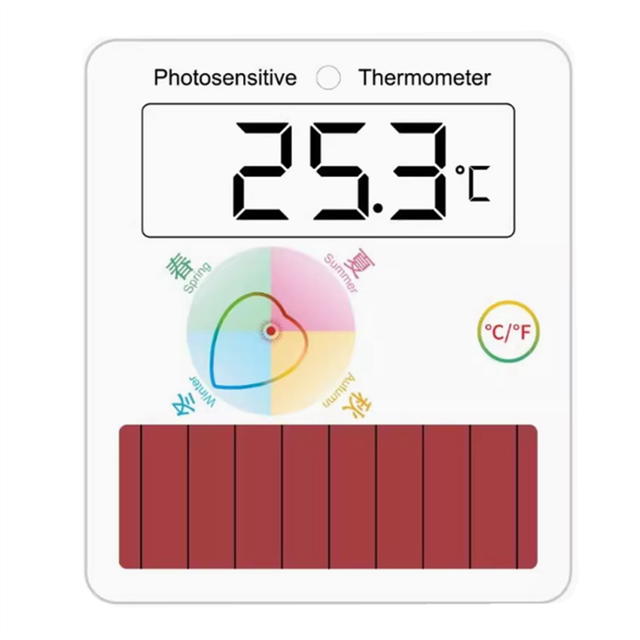 Solar Thermometer, Fish Tank Thermometer, Light Thermometer, Large Screen, Ultra-Wide Viewing Angle LT21A