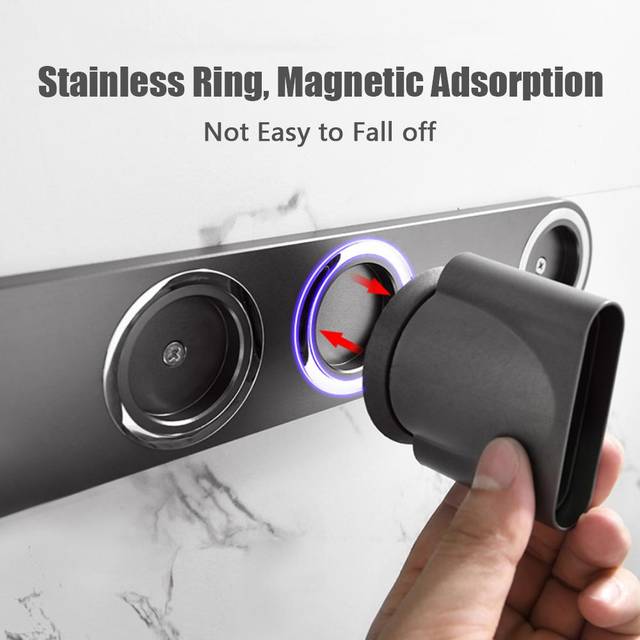 Wall Mounted Hair Dryer Holder Replacement for Dyson Supersonic Hairdryer with Magnetic Rack Power S grey