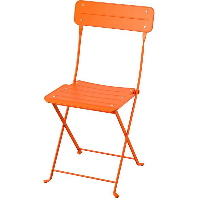 SUNDSÖ klappstol, klarorange utomhus