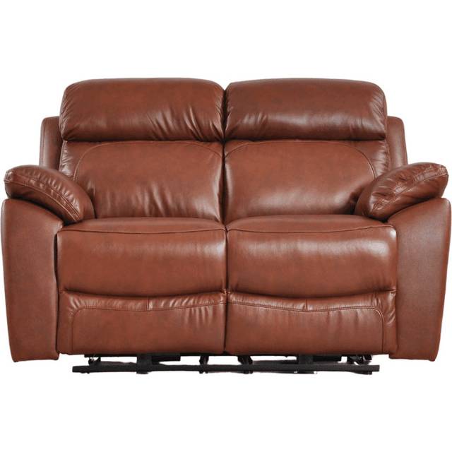 Cesiro Genuine Leather Electric Power Recliner 2 Seater Sofa - Tan (100cm H X 152cm W X 95cm D)