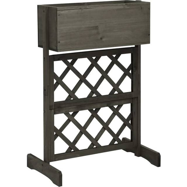 74cm H x 45cm W Wood Lattice Panel Trellis - Grey (74cm H X 45cm W X 30cm D)