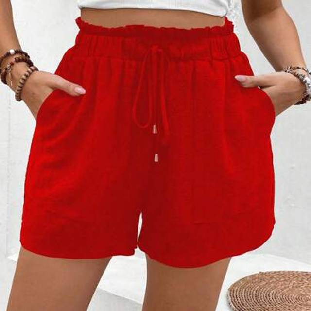 SHEIN Plus Size Solid Color Casual High Waist Shorts
