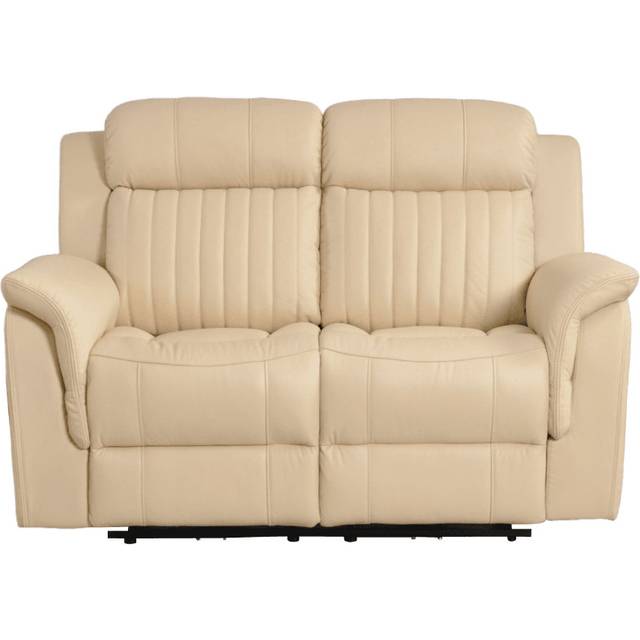 Cenaida Genuine Leather Cream Electric Power Recliner 2 Seater Sofa (100cm H X 152cm W X 95cm D)