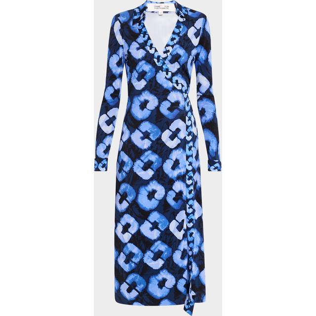 Abigail Wrap Midi Dress - Shibori Link and Tiny Shibori Link - XS