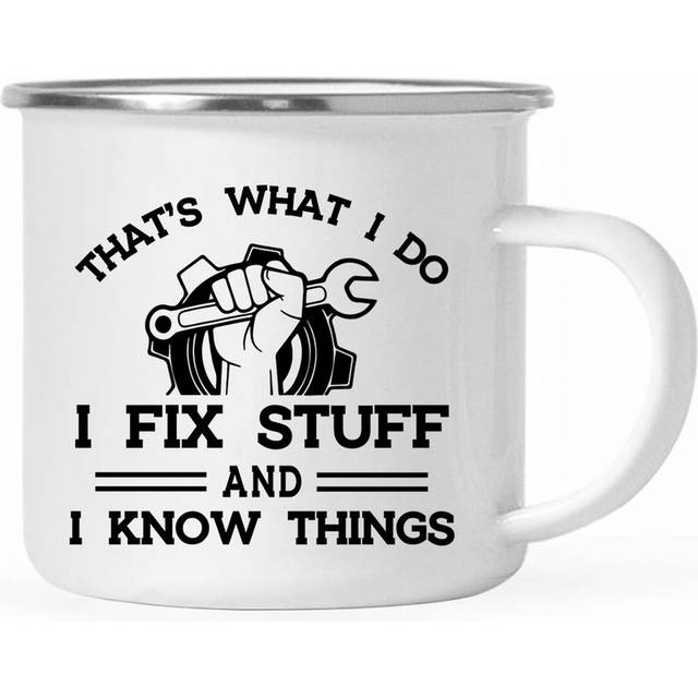 TEMU 1pc Mug, 12oz Metal "i Fix " , For Dad, , And Daughters For Father's Day, , Christmas, Use