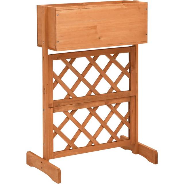 74cm H x 45cm W Wood Lattice Panel Trellis - Orange (74cm H X 45cm W X 30cm D)