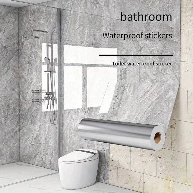 TEMU Waterproof Marble Pattern Wallpaper - Self-adhesive, Moisture-resistant & Oil-proof For Furniture, Cabinets, And Kitchen Backsplash, Thickened Texture For Room Look, Kitchen Wallpaper