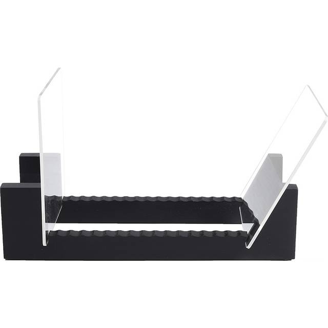 TEMU Modern Black Wooden Vinyl Record & Cd Display Stand With Clear Acrylic Backing - To 50 Albums, Music Enthusiasts