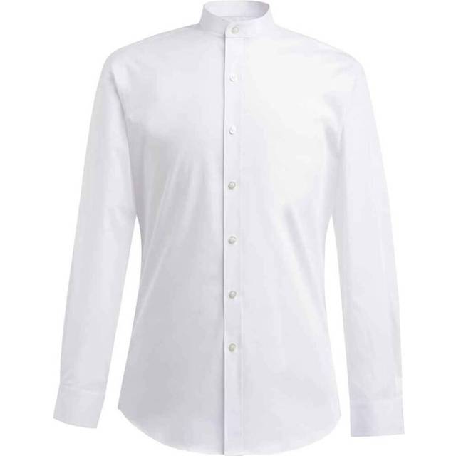 (16.5 in, White) Brook Taverner Mens Volterra Grandad Collar Formal Shirt