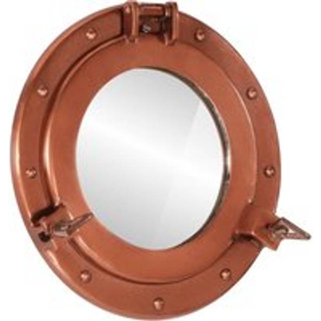 vidaXL¬†Porthole Mirror¬†Wall Hanging¬†√ò30 cm¬†Aluminium and Glass - Brown - One Size