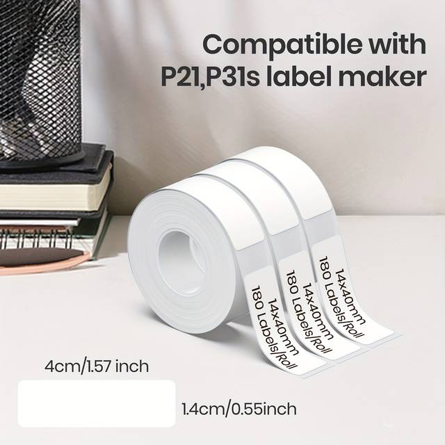 TEMU Thermal Label Printing Stickers, 14mm×40mm, For Home & Shopping Tags, Compatible With P21&p31 Label Printers, Thermal Printer Label Stickers