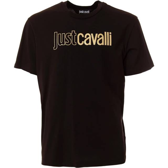 Roberto Cavalli T-shirt With Front Logo Print - Male Clothing Black