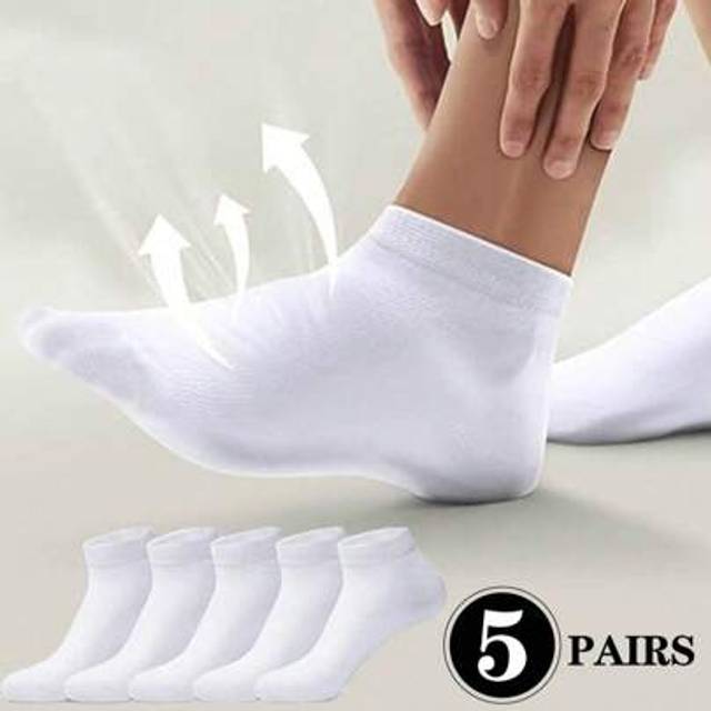 SHEIN 5 Pairs Women Solid Color Low Cut Breathable Minimalist Ankle Socks, Travel & Vacation Essential Thin Short Socks