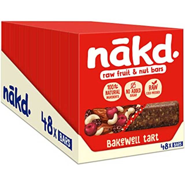 Nakd Bakewell Tart Natural Fruit & Nut Bars - Vegan - Healthy Snack - Gluten Free - 35g x 48 bars