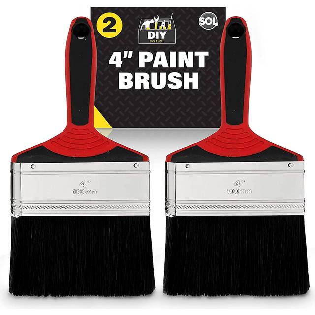 2pk 4 Inch Paint Brushes for Interior & Exterior Painting | Large Paint Brush | Ideal As Fence Paint Brushes, Decking Paint Brush, Decking Brush,