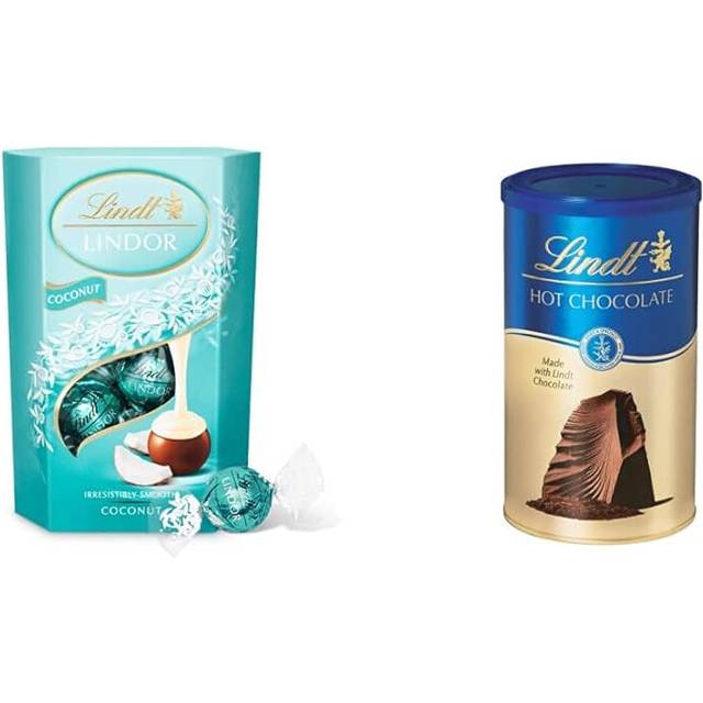 Lindt Lindor Coconut Milk Chocolate Truffles Box Approx 16 balls 200g Chocolate Truffles with a Smooth Melting Filling Him or Her Valentines Day 300g
