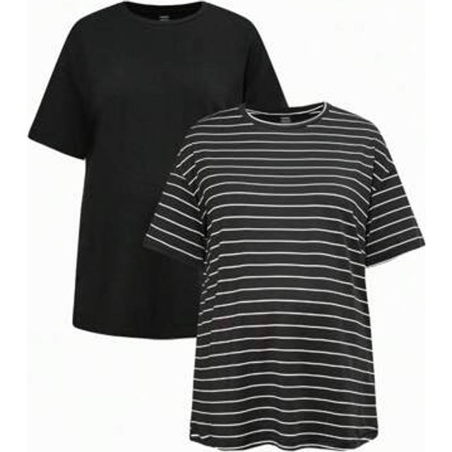 Modmama 2pcs Pack Loose Solid Color + Stripe Maternity T-Shirts