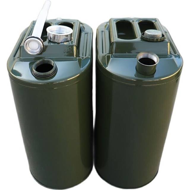 20L Metal Jerry Tank Stainless Steel Fuel Cans Petrol Cans Car Canister Holder With 3 Handles Aluminum Alloy Spout Storage Tank