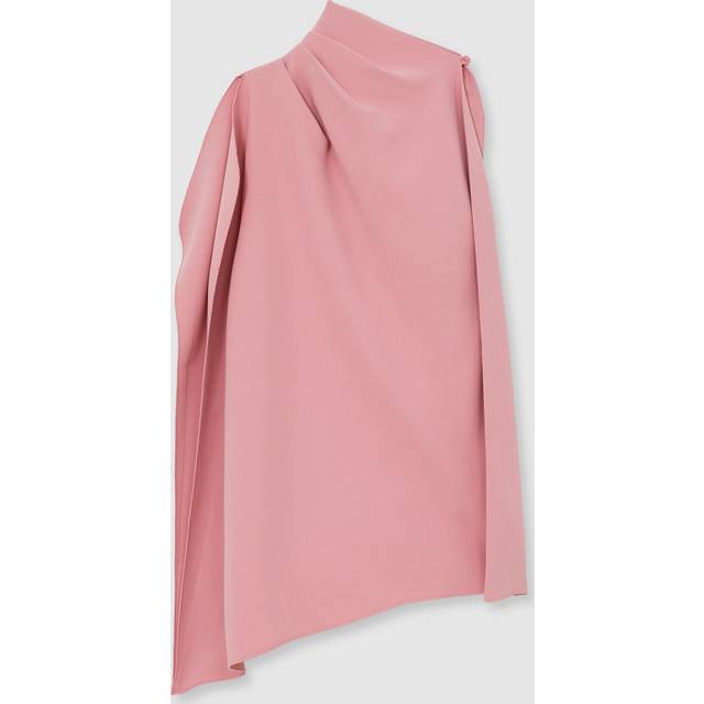 Reiss Kids' Crepe High Neck Asymmetric Dress, Pink