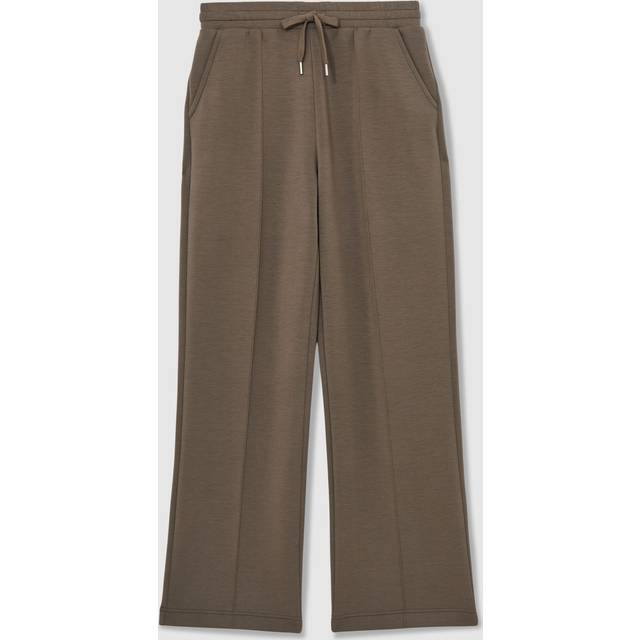 Reiss Jemma Drawstring Wide Leg Joggers, Khaki Green
