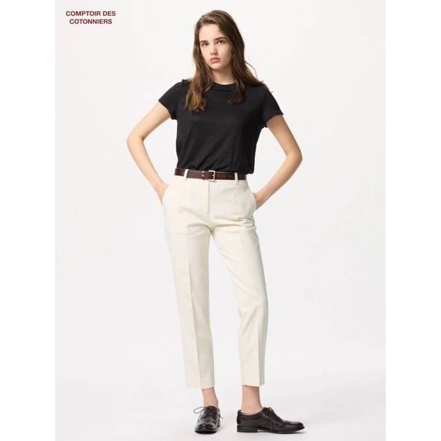 (30 NATURAL/M) Uniqlo Japan Linen Cotton Ankle Pants
