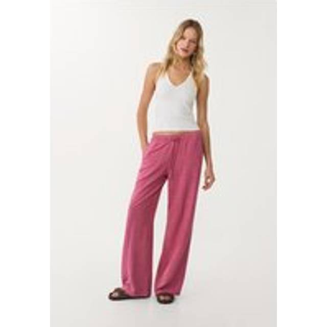 Stradivarius Flowing linen blend trousers Nude pink XL