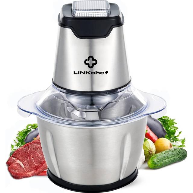 Mini Chopper 400W LINKChef Mini Food Processor Vegetable Chopper 1.2L Stainless Steel Bowl, Meat Grinder with 4 bi-Level Blades for Meat Vegetable