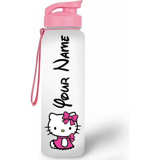 TEMU 1pc 32oz Hello Kitty Outdoor Sports Water Bottle, Custom Name Hello Kitty Cartoon Print Leakproof Tumbler Gym And Outdoor Activities, Best For Christmas