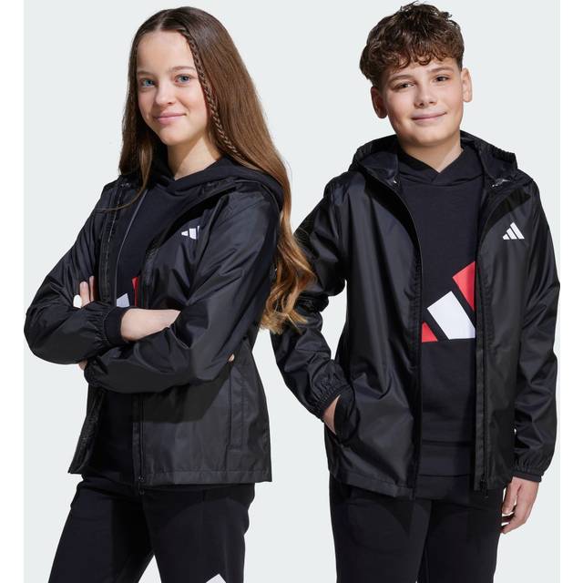 Adidas Adidas Regnjacka För Barn Sportswear Black - 11-12Y