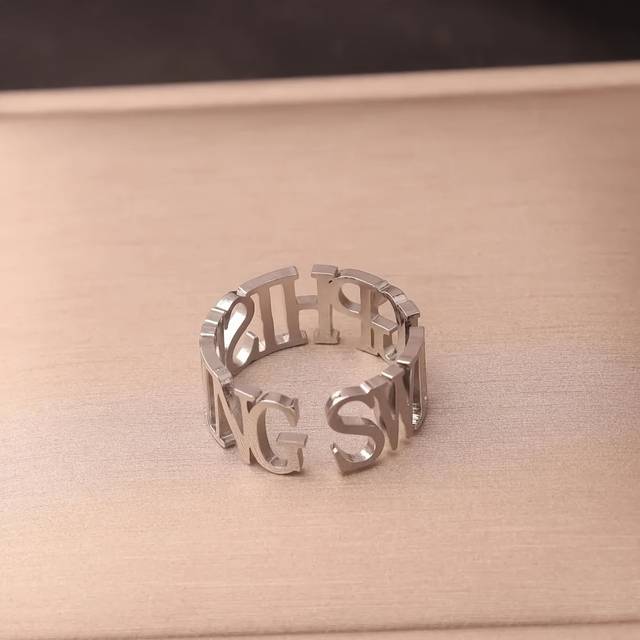 TEMU Elegant Custom Name Ring - Personalized Stainless Steel Adjustable Open Band, Casual Attire & Special Occasions - Women's Fashion Jewelry In English Only