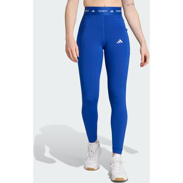 TECHFIT Stash Pocket Full-Length Leggings - Royal Blue - XL