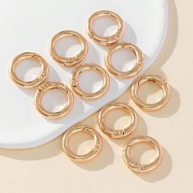 SHEIN Bag Accessory, 10pcs 2cm Round Spring Hook Keychain Carabiner Clip