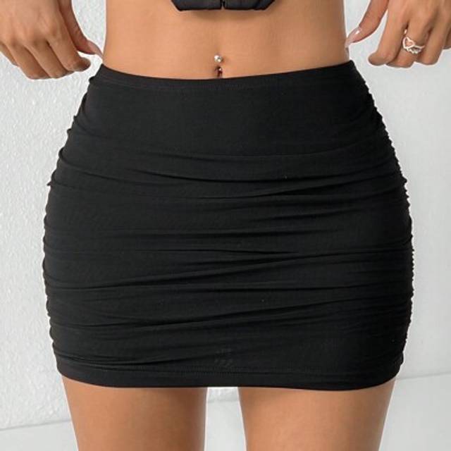 SHEIN Double Layer Mesh Hip-Covering Short Skirt