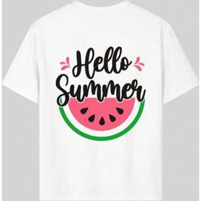 SHEIN Tween Girls&#39; Casual Graphic Print Round Neck Short Sleeve T-Shirt, Summer Top