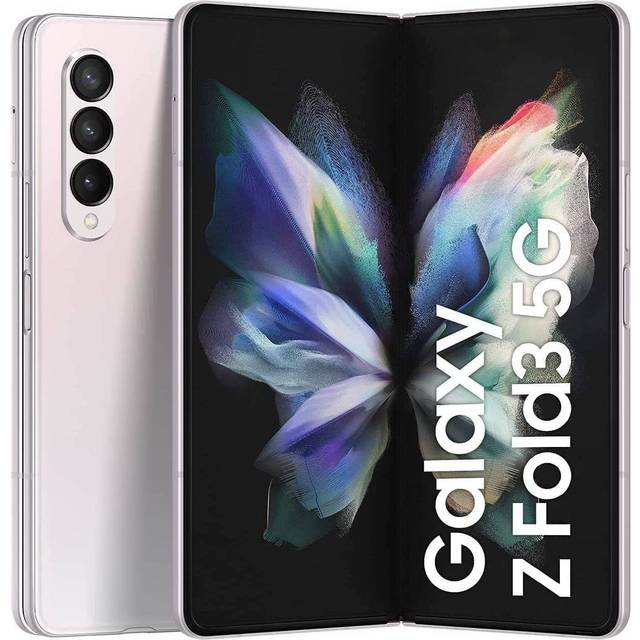 Samsung Galaxy Z Fold3 5G, vikbar mobiltelefon, flexibel, stor 7,6 tums skärm, 256 GB minne, i Phantom Silver inkl. 36 månaders tillverkargaranti [exklusivt för Amazon]