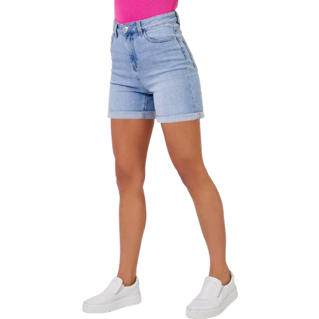 Stretch Denim Mom Shorts - Light Denim - 12