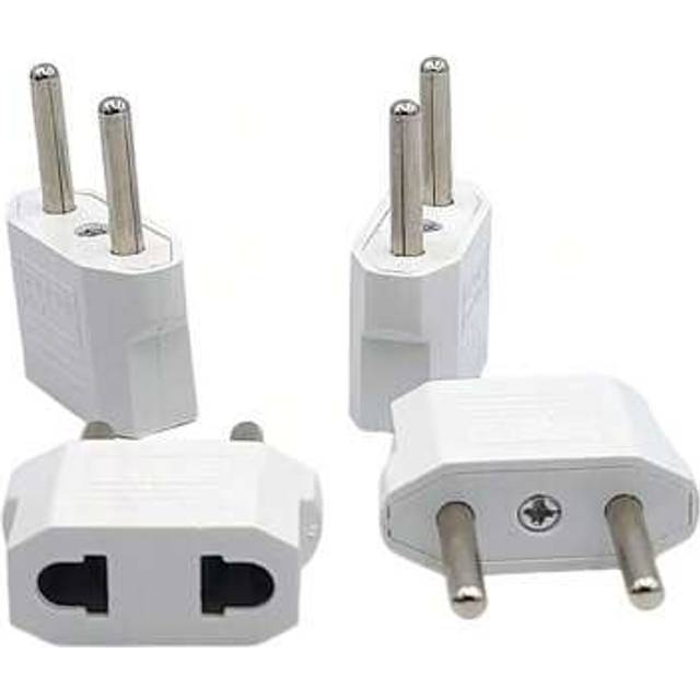 SHEIN European Travel Plug, Usa To Europe Power Adapter, Germany Spain France Iceland Greece Norway Converter For Europe, Great For Travel (2pcs White)