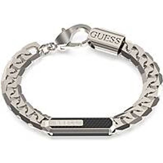 Guess Men's Carbon Fiber & Enamel Plate Curb Bracelet
